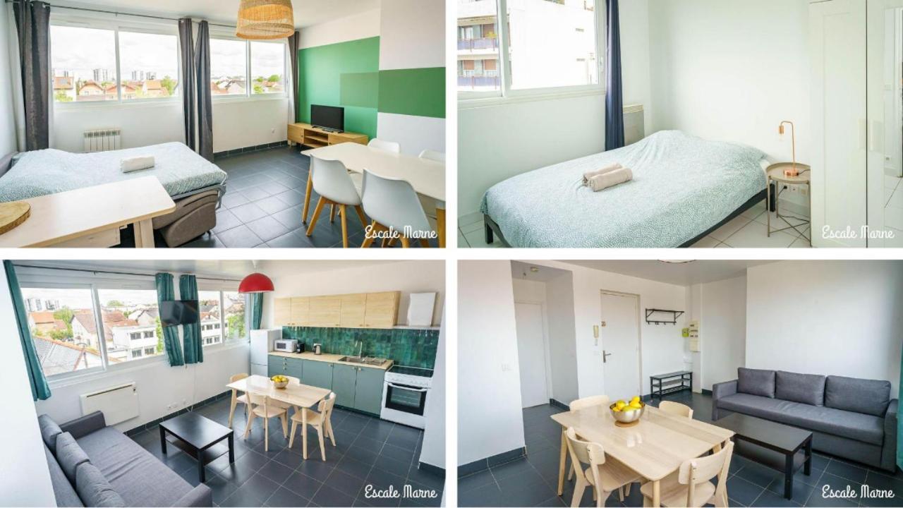 Escale-Marne Fr - 202 - Free Parking - Free Luggage Storage - All Equipped - Linen Included - Washing Machine - 10Mn Walk Metro 8 - Rer A - Panoramic View - From 1 To 14 Guests 매종알포르트 외부 사진