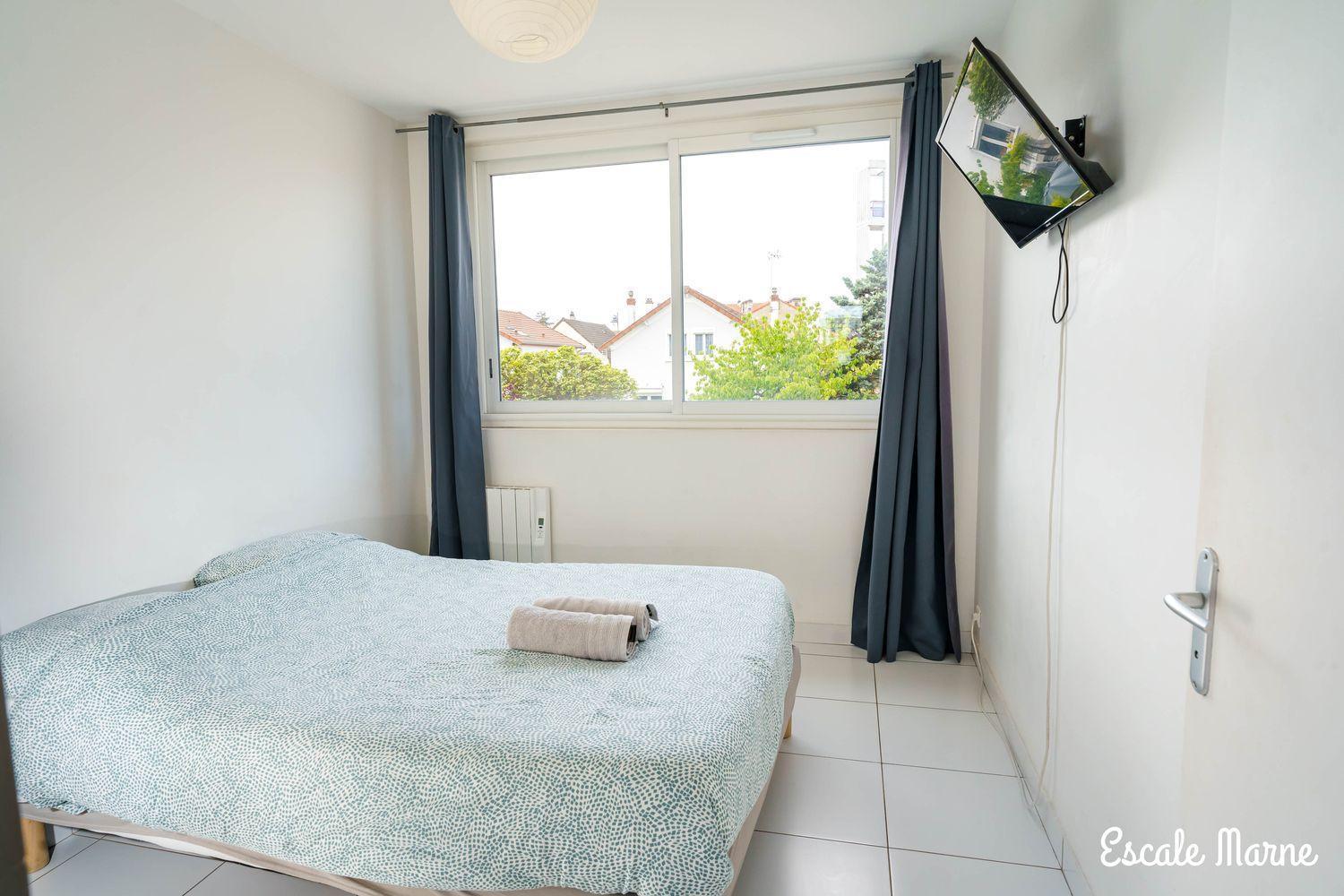 Escale-Marne Fr - 202 - Free Parking - Free Luggage Storage - All Equipped - Linen Included - Washing Machine - 10Mn Walk Metro 8 - Rer A - Panoramic View - From 1 To 14 Guests 매종알포르트 객실 사진