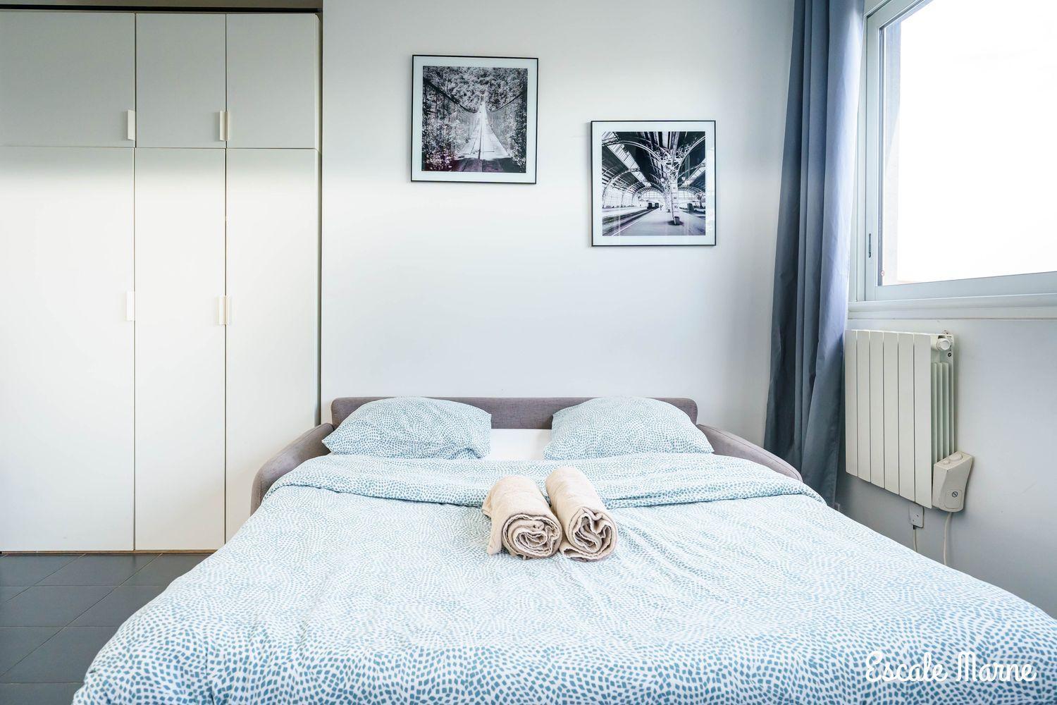 Escale-Marne Fr - 202 - Free Parking - Free Luggage Storage - All Equipped - Linen Included - Washing Machine - 10Mn Walk Metro 8 - Rer A - Panoramic View - From 1 To 14 Guests 매종알포르트 객실 사진