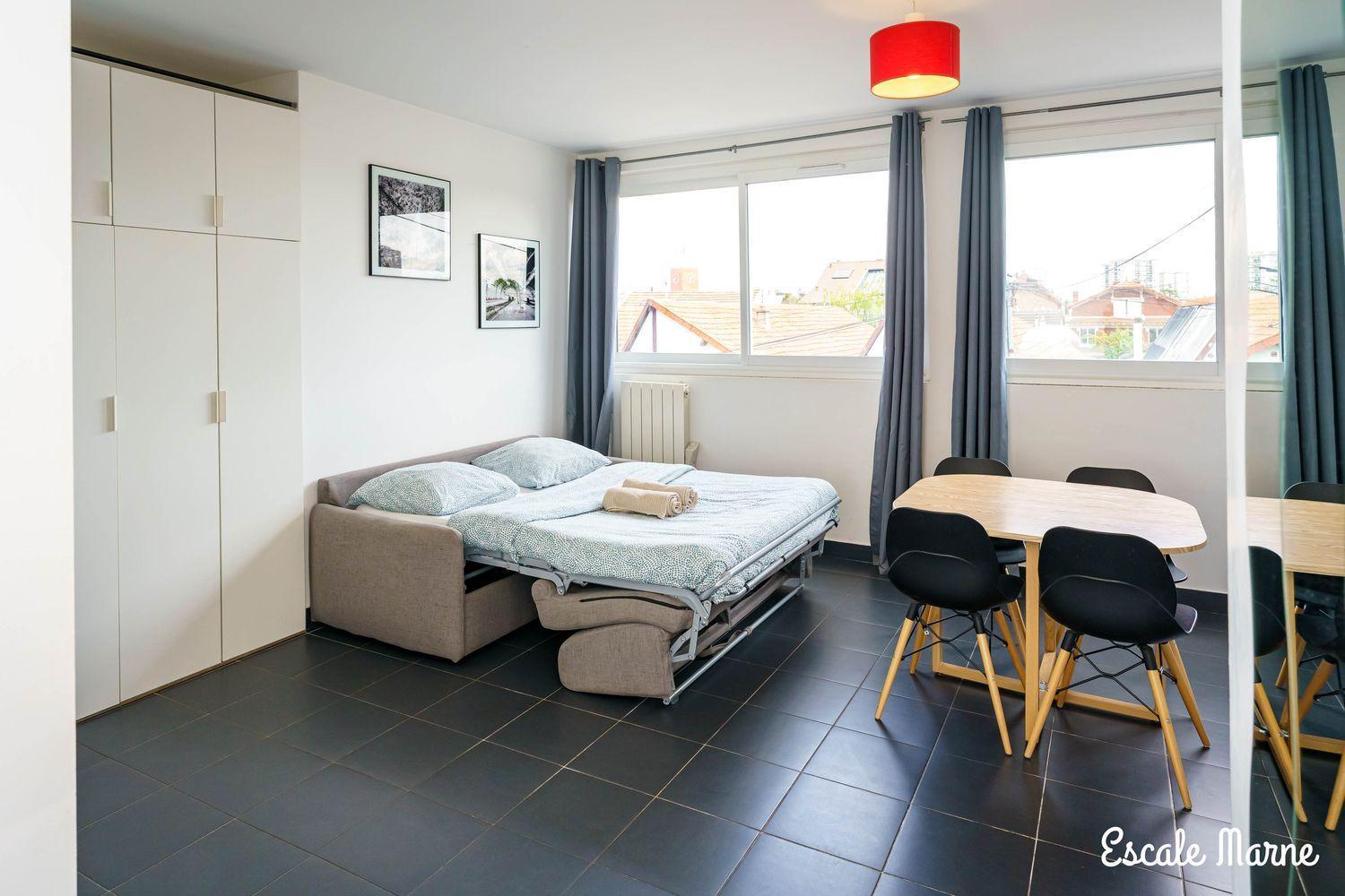 Escale-Marne Fr - 202 - Free Parking - Free Luggage Storage - All Equipped - Linen Included - Washing Machine - 10Mn Walk Metro 8 - Rer A - Panoramic View - From 1 To 14 Guests 매종알포르트 객실 사진
