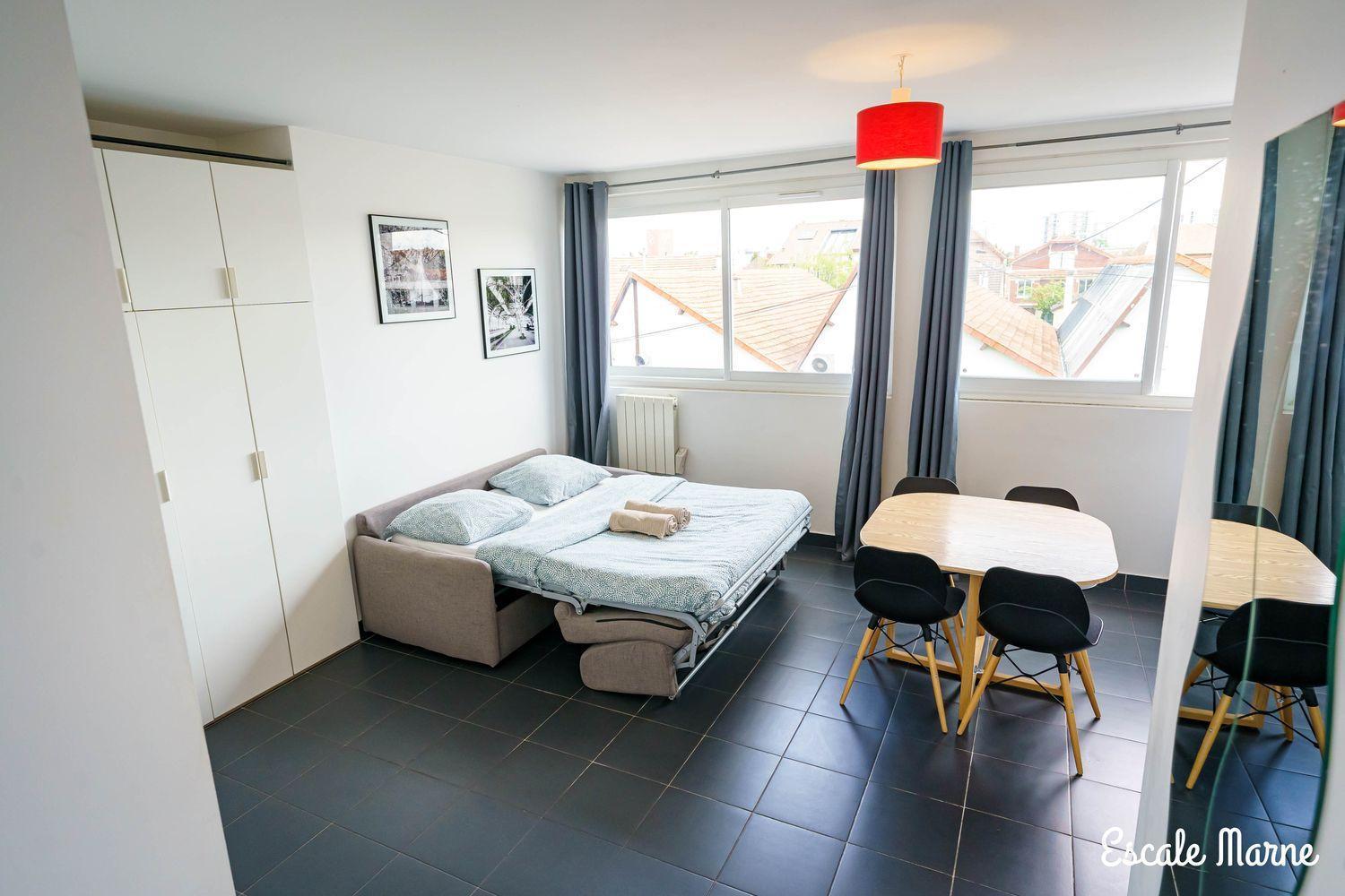 Escale-Marne Fr - 202 - Free Parking - Free Luggage Storage - All Equipped - Linen Included - Washing Machine - 10Mn Walk Metro 8 - Rer A - Panoramic View - From 1 To 14 Guests 매종알포르트 객실 사진