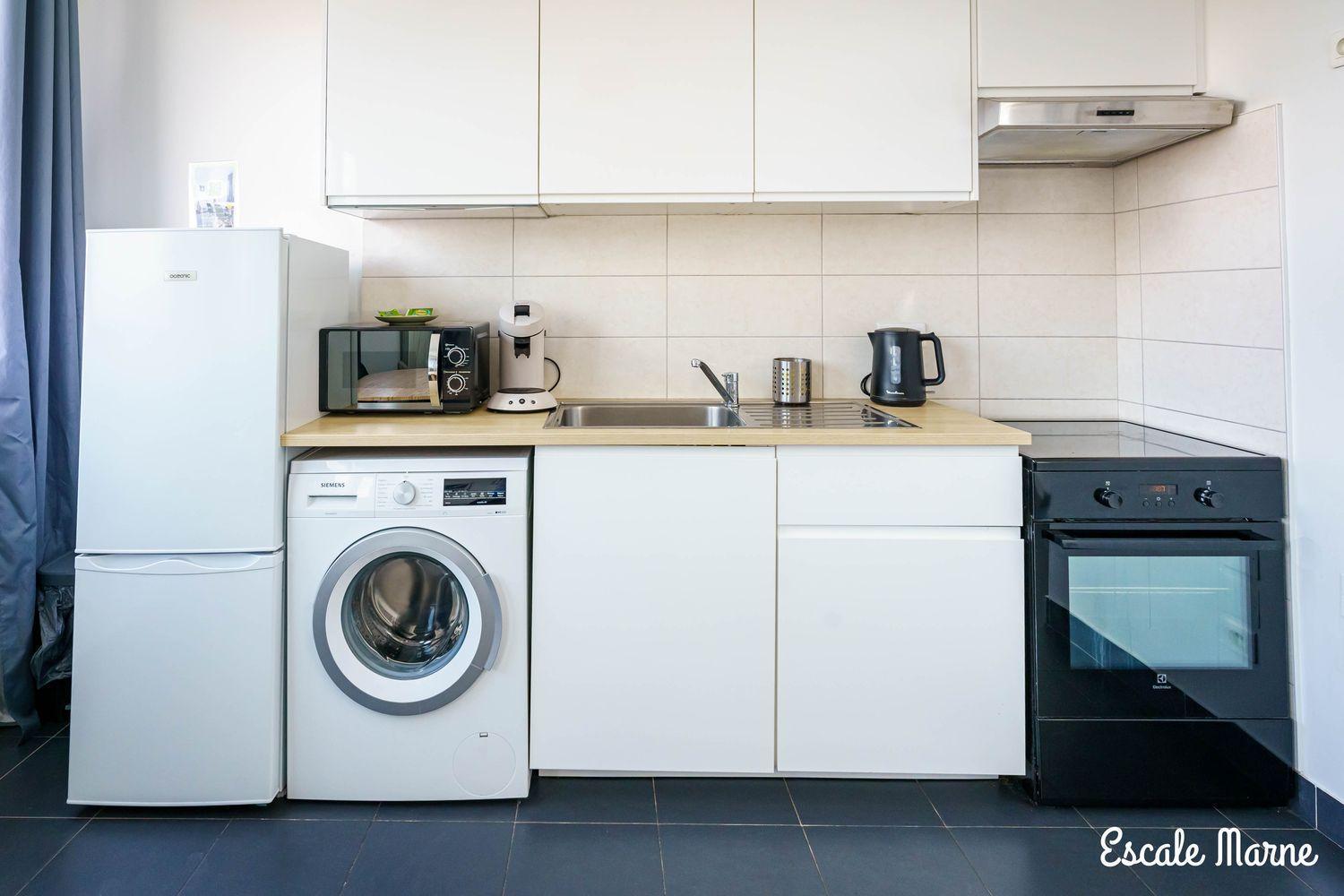 Escale-Marne Fr - 202 - Free Parking - Free Luggage Storage - All Equipped - Linen Included - Washing Machine - 10Mn Walk Metro 8 - Rer A - Panoramic View - From 1 To 14 Guests 매종알포르트 객실 사진