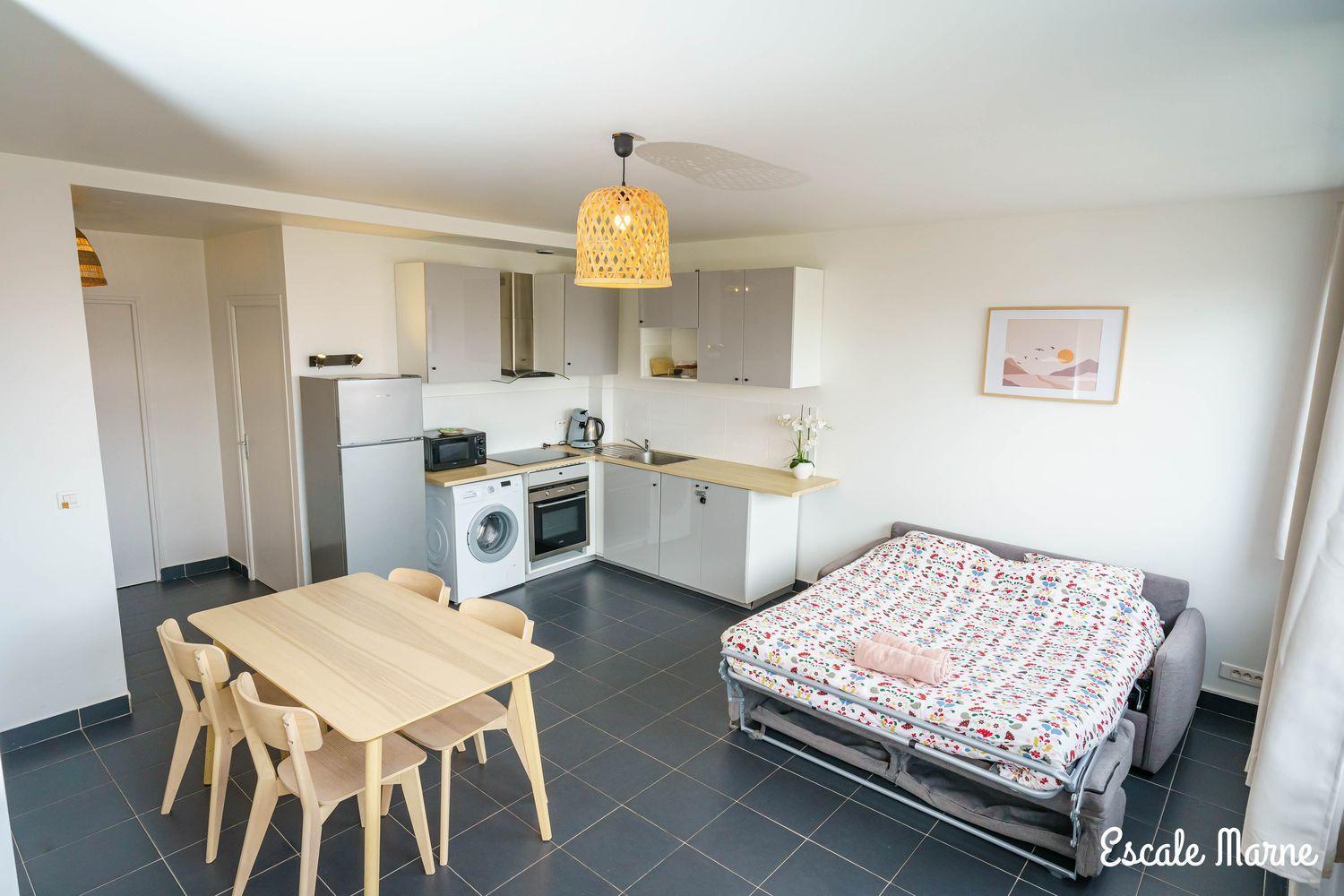 Escale-Marne Fr - 202 - Free Parking - Free Luggage Storage - All Equipped - Linen Included - Washing Machine - 10Mn Walk Metro 8 - Rer A - Panoramic View - From 1 To 14 Guests 매종알포르트 외부 사진